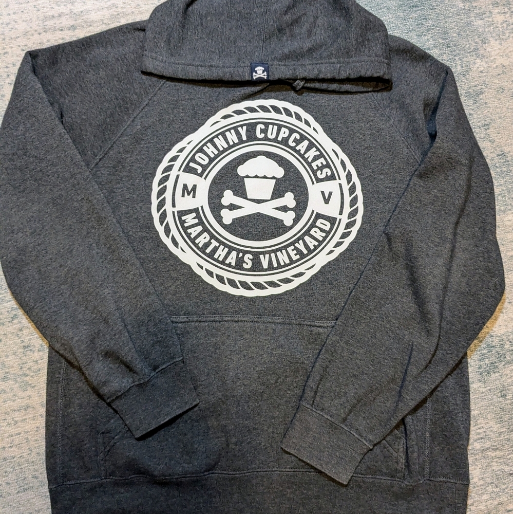 Johnny Cupcakes Charcoal Hoodie with White Logo